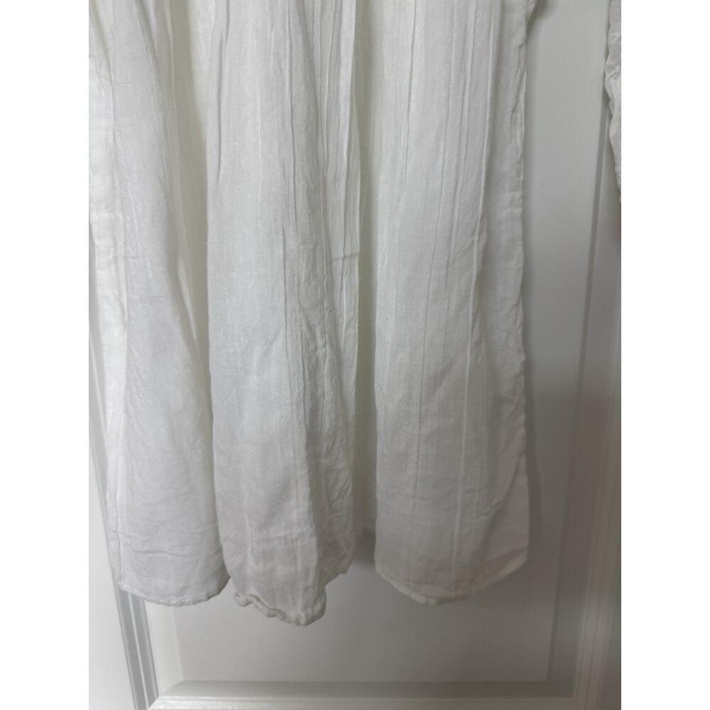 Handmade Mexican Embroidered Cotton Gauze Tunic Blouse Size S White Peasant - Picture 4 of 11